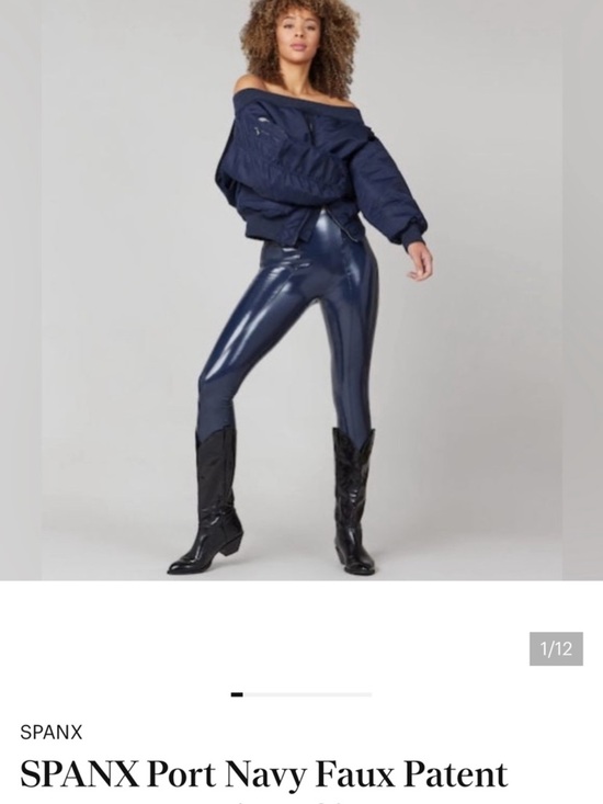 SPANX Pants - SPANX Glossy Black Faux Leather Leggings